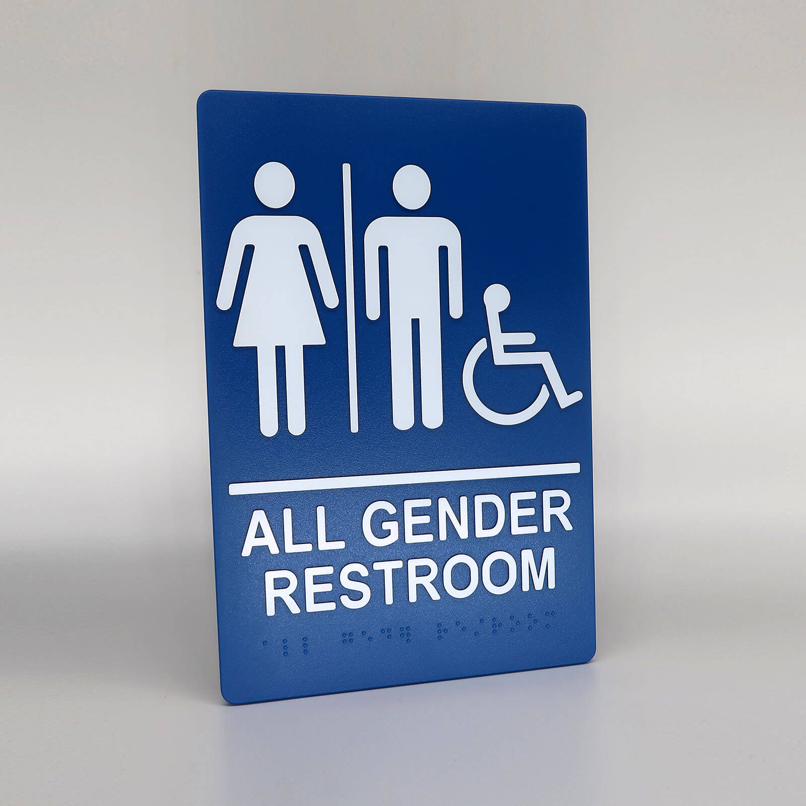 ADA Comliant All Gender Restroom Sign with Braille